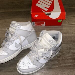 Nike Dunks White and Gray High-Top Sneakers